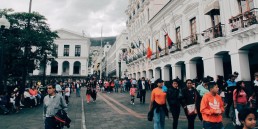 Ecuadorian square with crowd