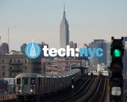 Photo of New York with tech:nyc logo